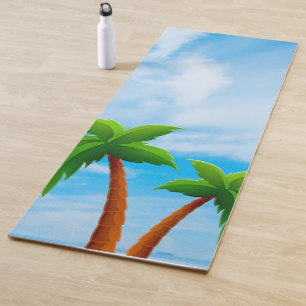 Tapis De Yoga Blue Sky Palms Fitness Élégant Modèle