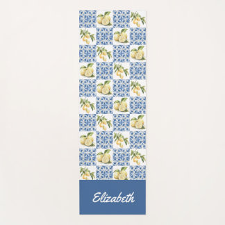 Tapis De Yoga Blue Tile French Country Lemon Pattern Name