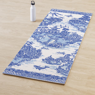 Tapis De Yoga Blue Willow Animal Rabbit Cerf Fox Bird Toile