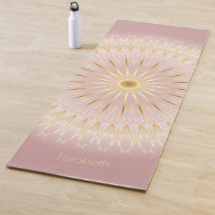 Tapis De Yoga Blush Gold Mandala Votre nom Yoga Mat