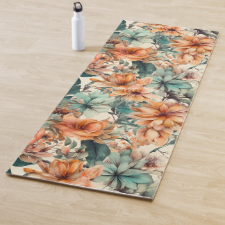 Tapis De Yoga Boho Bloom : Oasis Florale Colorée Yoga Mat