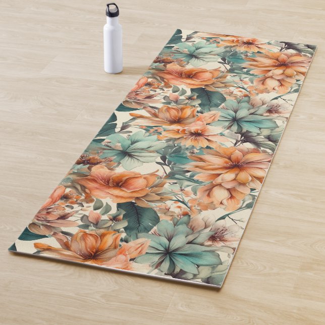 Tapis De Yoga Boho Bloom : Oasis Florale Colorée Yoga Mat (En situation)