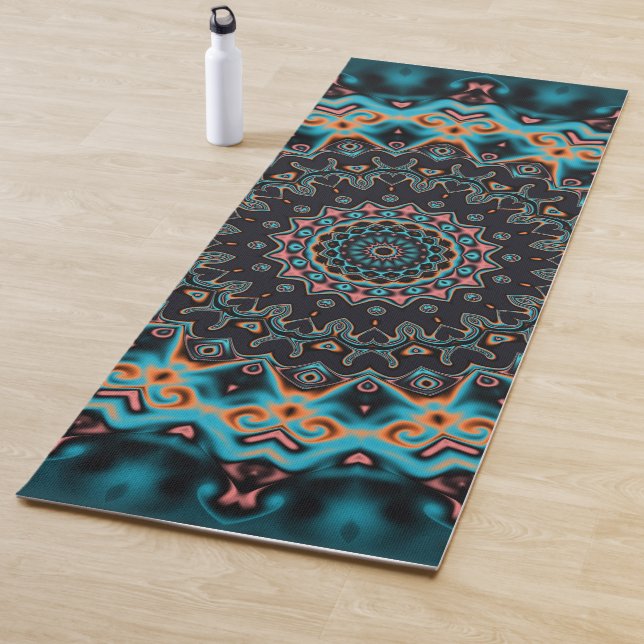 Tapis De Yoga Boho coloré Mandala (En situation)