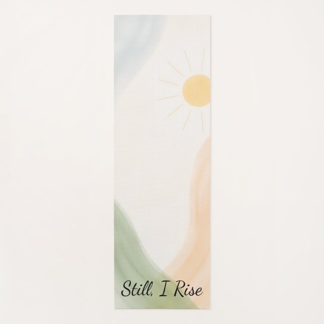 Tapis De Yoga Boho Mindful Calming Minimalist Quote (Devant)