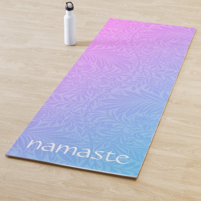 Tapis De Yoga Boho Pink Botanical (En situation)