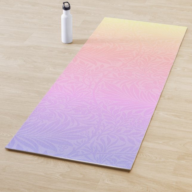 Tapis De Yoga Boho rose violet arc-en-ciel Botanique Yoga Mat (En situation)