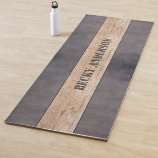 Tapis De Yoga Bois sur fond sombre, nom