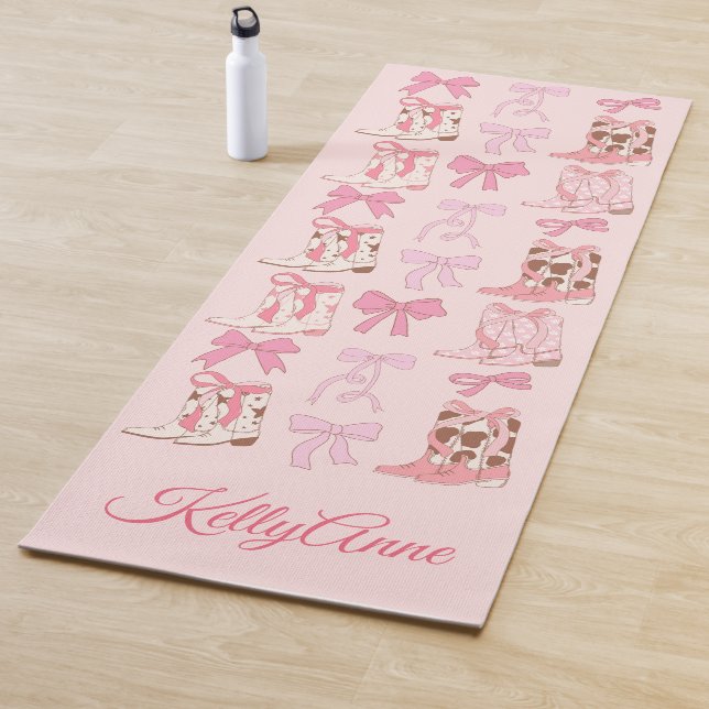 Tapis De Yoga Boots & Bows Girl Western Personnalisé Yoga Mat (En situation)