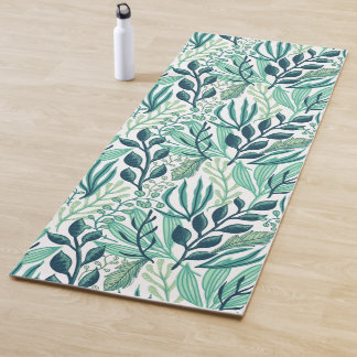 Tapis De Yoga Botanical green leaves plants modern 