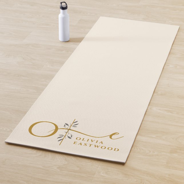Tapis De Yoga Botanical Monogram Pastel Yoga (En situation)