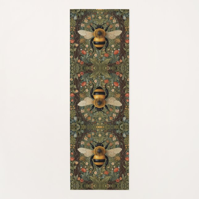 Tapis De Yoga Botanique de bourdon retro personnalisé (Devant)