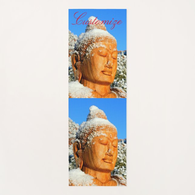 Tapis De Yoga Bouddha en bois dans Tonnerre de Neige (Devant)
