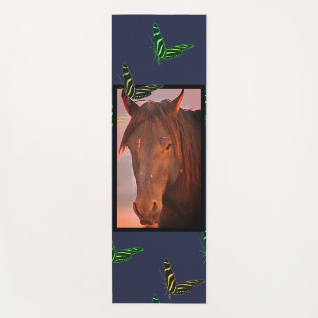 Tapis De Yoga BOUTEILLES ET HORSE SAUVAGE YOGA Mat (Devant)