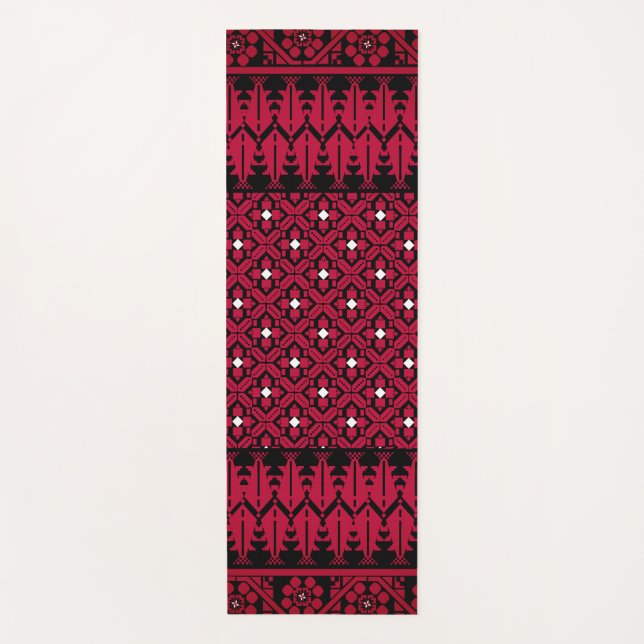 Tapis De Yoga Broderie palestinienne Tatreez design imprimé (Devant)