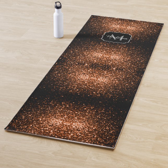 Tapis De Yoga Bronze brun cuivre fausse parties scintillant scin (En situation)