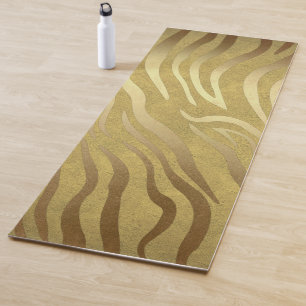 Tapis De Yoga Bronze d'or Zebra Print Jungle Safari Glam