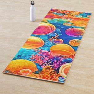 Tapis De Yoga Bulles de Récif de Corail Coloré