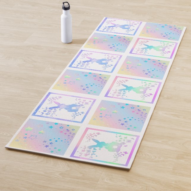 Tapis De Yoga Bunny Magie Carré Design Yoga Mat (En situation)