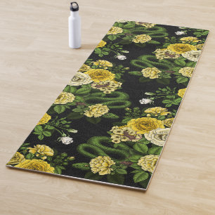 Tapis De Yoga Caché en rose, jaune et vert