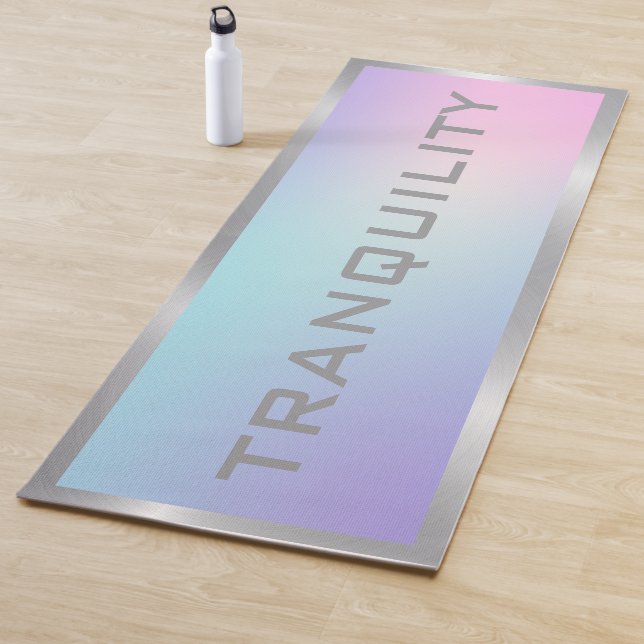 Tapis De Yoga Cadre rose et bleu ombre argent (En situation)