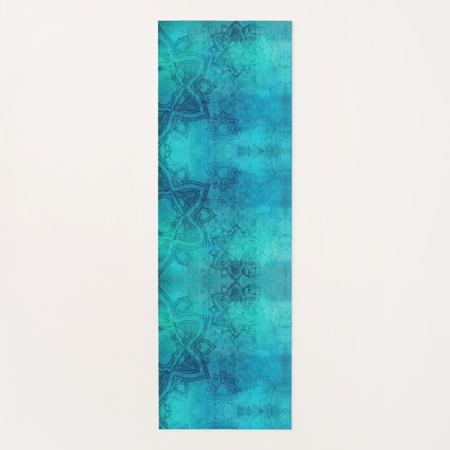 Tapis De Yoga Calme Mandala Bleu (Devant)