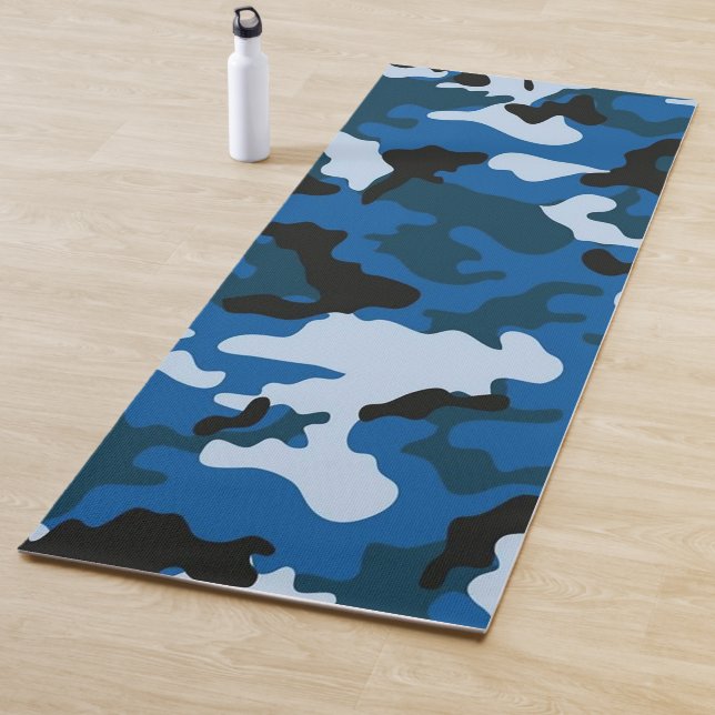 Tapis De Yoga camouflage bleu sans couture motif Yoga Mat (En situation)