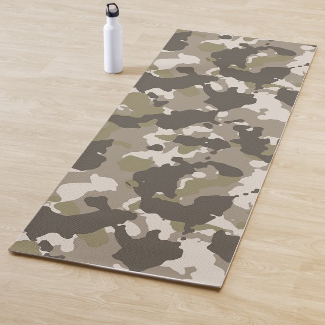 Tapis De Yoga Camouflage de l'Armée Militaire Sable Personnalisé (En situation)