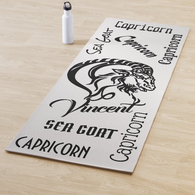 Tapis De Yoga Capricorne personnel Silver Zodiac (En situation)
