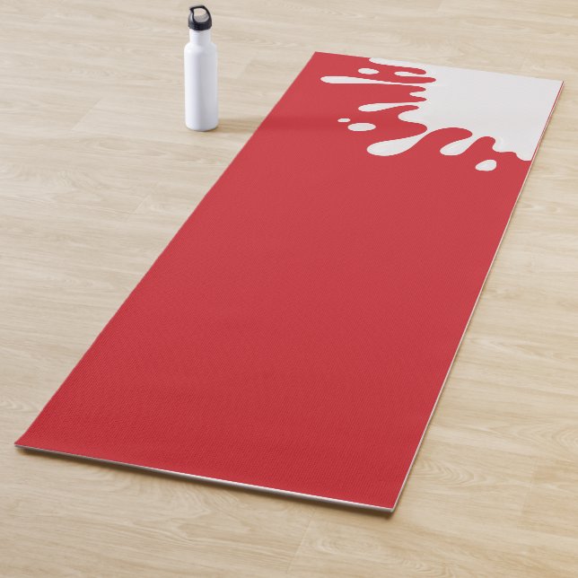 Tapis De Yoga Cardinal blanc Paint Splash Rouge (En situation)