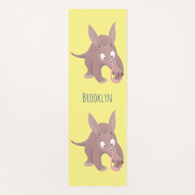 Tapis De Yoga Caricature amusante de Aardvark (Devant)