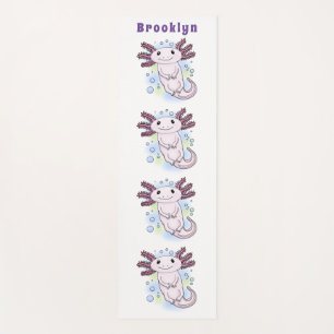 Tapis De Yoga Caricature axolotl rose adorable