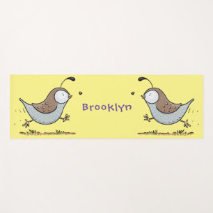 Tapis De Yoga Caricature de caille californienne joli