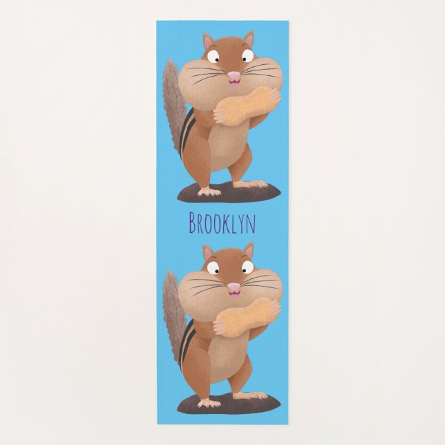 Tapis De Yoga Caricature de chipmunk à grosses joues mignonnes (Devant)