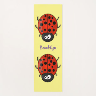Tapis De Yoga Caricature de coccinelle rouge joyeux