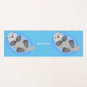 Tapis De Yoga Caricature de loutres de mer jolies