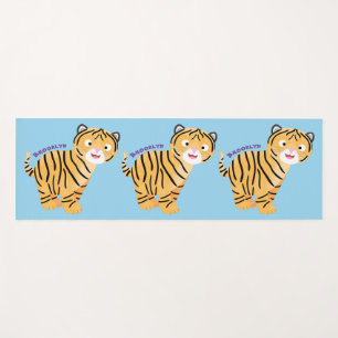 Tapis De Yoga Caricature de petit tigre joyeux