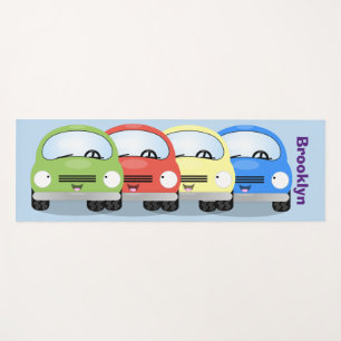 Tapis De Yoga Caricature de voitures Cute kawaii