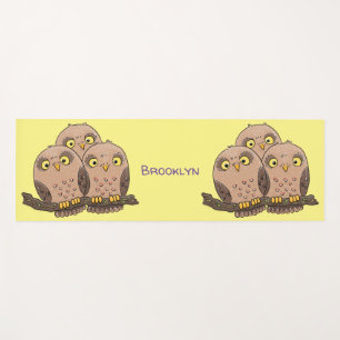 Tapis De Yoga Caricature en trio de chouette