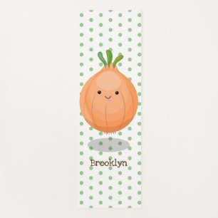 Tapis De Yoga Caricature vert oignon brun joli