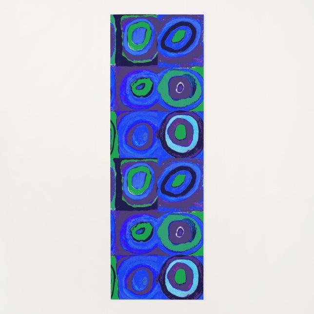 Tapis De Yoga Cercle Carré Kandinsky Farbstudie Blue Quadrate (Devant)