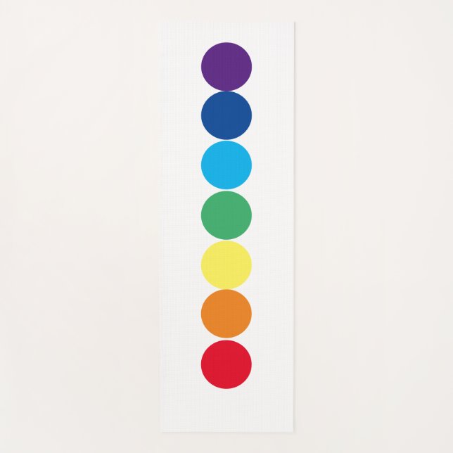 Tapis De Yoga Chakra blanc Rainbow Dot Yoga Mat (Devant)