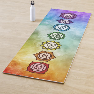 Tapis De Yoga Chakra gras arc-en-ciel couleur flux mantra yoga m