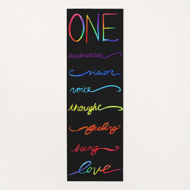 Tapis De Yoga Chakra Rainbow Word Art Yoga Mat (Devant)