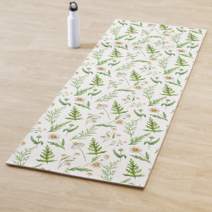 Tapis De Yoga Chamomile Fleur Botanique Rustique Motif