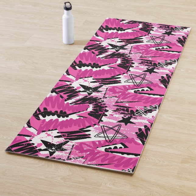 Tapis De Yoga Chaos rose chaud - Pink clair Tropical (En situation)