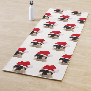 Tapis De Yoga Chat avec Casquette Père Noël