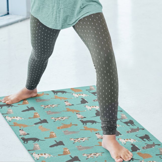 Tapis De Yoga Chat Fun Lover Kitty Motif (Créateur téléchargé)