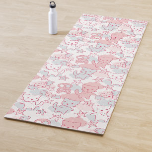 Tapis De Yoga Chat Goth Crâne Style Japonais Kawaii Cœur Nuage