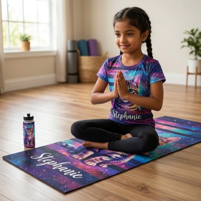 Tapis De Yoga Chat mignon et conception de nom personnalisé (Créateur téléchargé)