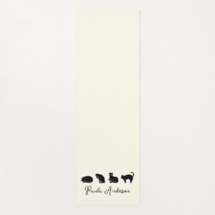 Tapis De Yoga Chat noir drôle mignon personnalisable